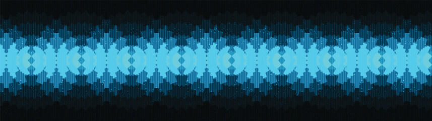 Fototapete - Panorama Sound wave Technology Background,Digital and Connection Concept design,Vector illustration.