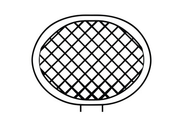 Poster - Round Spotlight With Grid Minimalist Outline Drawing Vector Design Perfect For Icons And Graphics Representing Illumination And Spotlights