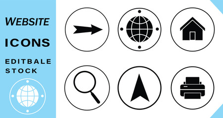 Website Flat Icon Set Vector Illustration.