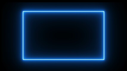 Wall Mural - Glowing neon rectangle border frame in the shape rectangle. light glowing Neon picture frame rectangle image icon.
