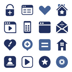 Poster - Digital vector icons collection: User interface, design, web