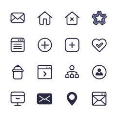 Poster - Hand-Drawn Icon Set: Email, Home, Plus, and More