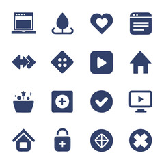 Poster - Simple Blue Vector Icon Set of Common Functions
