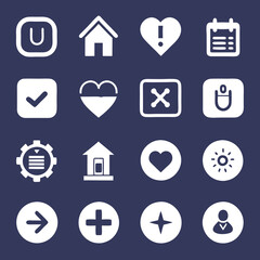 Poster - Flat Vector Icons Set for User Interface Design