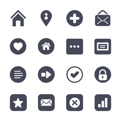 Poster - Gray Icon Set Collection for UI and UX Design
