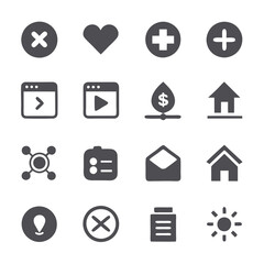 Poster - Collection of assorted minimalistic vector UI and UX icons