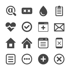 Poster - Grey Icon Set for Websites and Mobile Applications