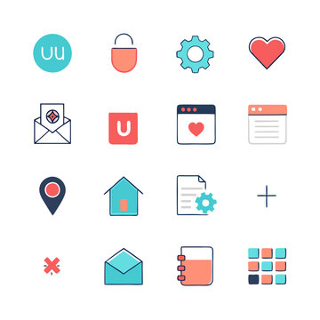 Assorted Colorful Vector Icon Set Design Element Collection