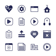 Poster - Hand Drawn Icon Set for UI Design, Dark