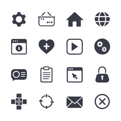 Poster - Hand-drawn icon set for user interface design elements