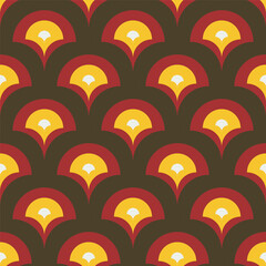Fototapete - Abstract geometric pattern, seamless abstract circle pattern background with retro colors