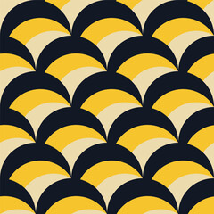 Fototapete - Abstract geometric pattern, seamless abstract circle pattern background with retro colors