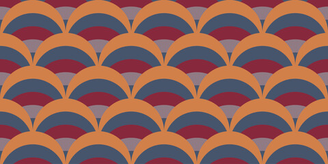Fototapete - Abstract geometric pattern, seamless abstract circle pattern background with retro colors