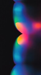 Wall Mural - vibrant abstract light shapes with gradient colors against a dark background