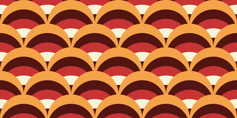 Fototapete - Abstract geometric pattern, seamless abstract circle pattern background with retro colors