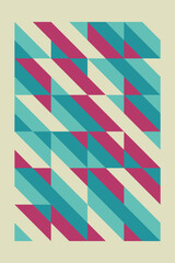 Fototapete - Abstract geometric pattern, seamless abstract stripes pattern background rectangle pattern with retro colors