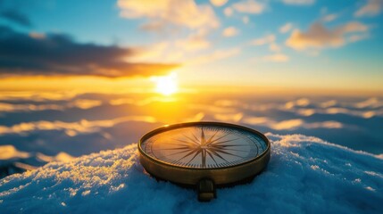 old compass on the sea