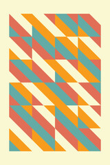 Fototapete - Abstract geometric pattern, seamless abstract stripes pattern background rectangle pattern with retro colors