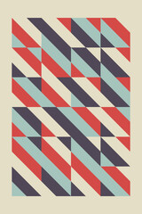 Fototapete - Abstract geometric pattern, seamless abstract stripes pattern background rectangle pattern with retro colors