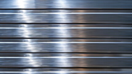 Poster - Polished metal stripes industrial setting abstract background close-up modern design elements reflection effects