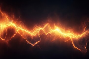 Leinwandbilder - Electrifying display of orange and yellow wave patterns illustrating energy