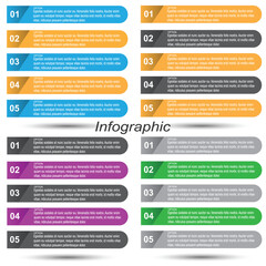 Leinwandbilder - Collection infographics with steps and options, banner  for  business design and website template.
