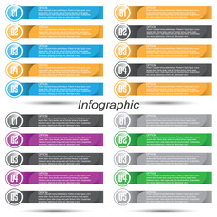 Leinwandbilder - Collection infographics with steps and options, banner  for  business design and website template.