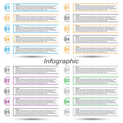 Leinwandbilder - Collection infographics with steps and options, banner  for  business design and website template.