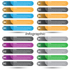 Leinwandbilder - Collection infographics with steps and options, banner  for  business design and website template.