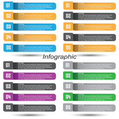 Leinwandbilder - Collection infographics with steps and options, banner  for  business design and website template.