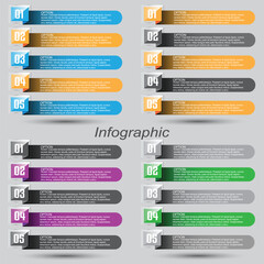 Leinwandbilder - Collection infographics with steps and options, banner  for  business design and website template.