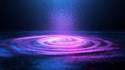 Poster - Vibrant swirling light patterns create a mesmerizing effect in a dark, atmospheric setting