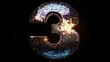 © Simon - Elegant Shiny Disco Ball with Number Three for Milestone Celebrations and Event Promotions