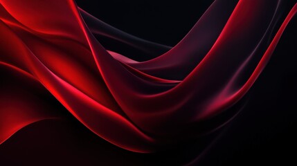 Poster - A striking abstract composition of flowing red fabric against a dark background, creating a sense of elegance and movement.