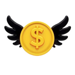 yellow dollar 3d icon
