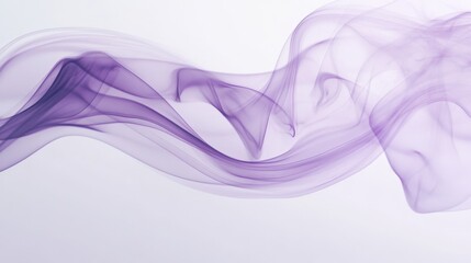Poster - Ethereal purple smoke swirls gracefully against a light background, creating a sense of flow and tranquility.