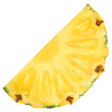 Pineapple isolated png. Pineapple slice on transparent background. Cut pineapple no background top view. Pineapple slice transparent png. Full depth of field.