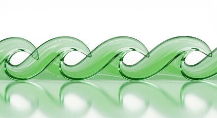 Poster - A green wave is reflected in a mirror