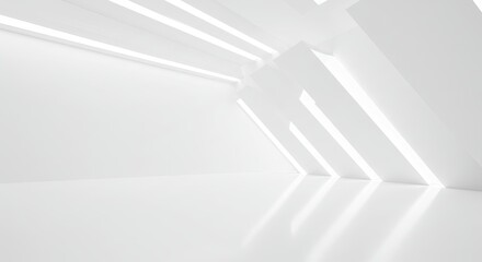 Poster - A white room with white walls and white floor