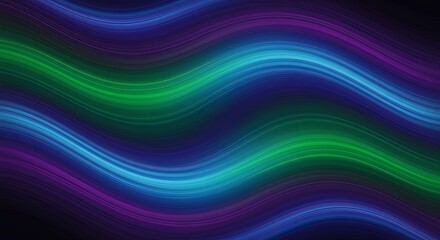 Poster - A colorful wave with a blue and green stripe