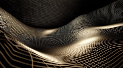 Poster - Abstract flowing curves with intricate lines creating a dynamic visual in a dark environment