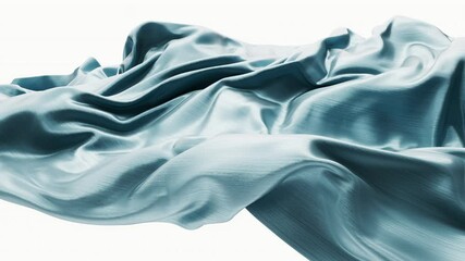Poster - Flowing blue wave cloth background, 3d rendering.