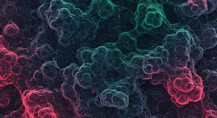 Poster - A colorful, abstract image of a space filled with many small, colorful spheres