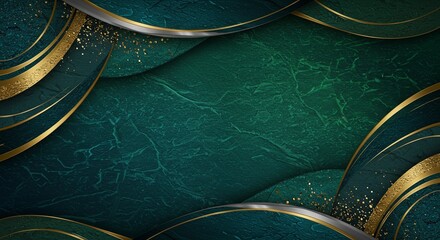 Poster - A green background with gold accents and a gold border