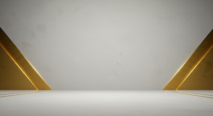 Poster - A white background with gold triangles on it
