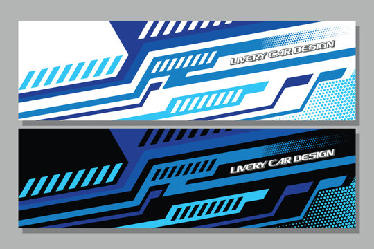 Abstract Car decal design vector. Graphic abstract stripe racing background kit designs for wrap vehicle, race car, rally, adventure and livery