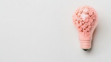 Poster - Creative Light Bulb Design with Floral Pattern on White Background for Modern Art Projects