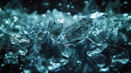 Wall Mural - Fractured Ice Crystal Abstract Art of excellence in splendor beyond compare with grace in style