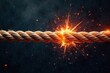© เดือน สุขทั่วญาติ - Rope under immense force with cracks and breaks showing , tension, stress, broken
