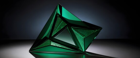 Wall Mural - Emerald Green Crystal Facet Gemstone